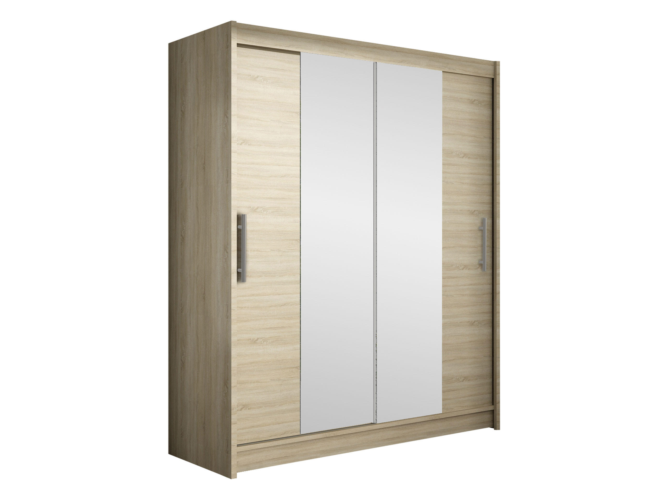 SCHWEBETÜRENSCHRANK Westa II - Silberfarben/Sonoma Eiche, Holzwerkstoff/Metall (150/200/58cm) - MIRJAN24