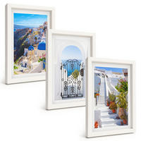 BILDER SET 3er Set - 20x30 cm Weißer Rahmen - Santorini-Architektur Oia - Weiß, Kunststoff (20/30cm) - TULUP