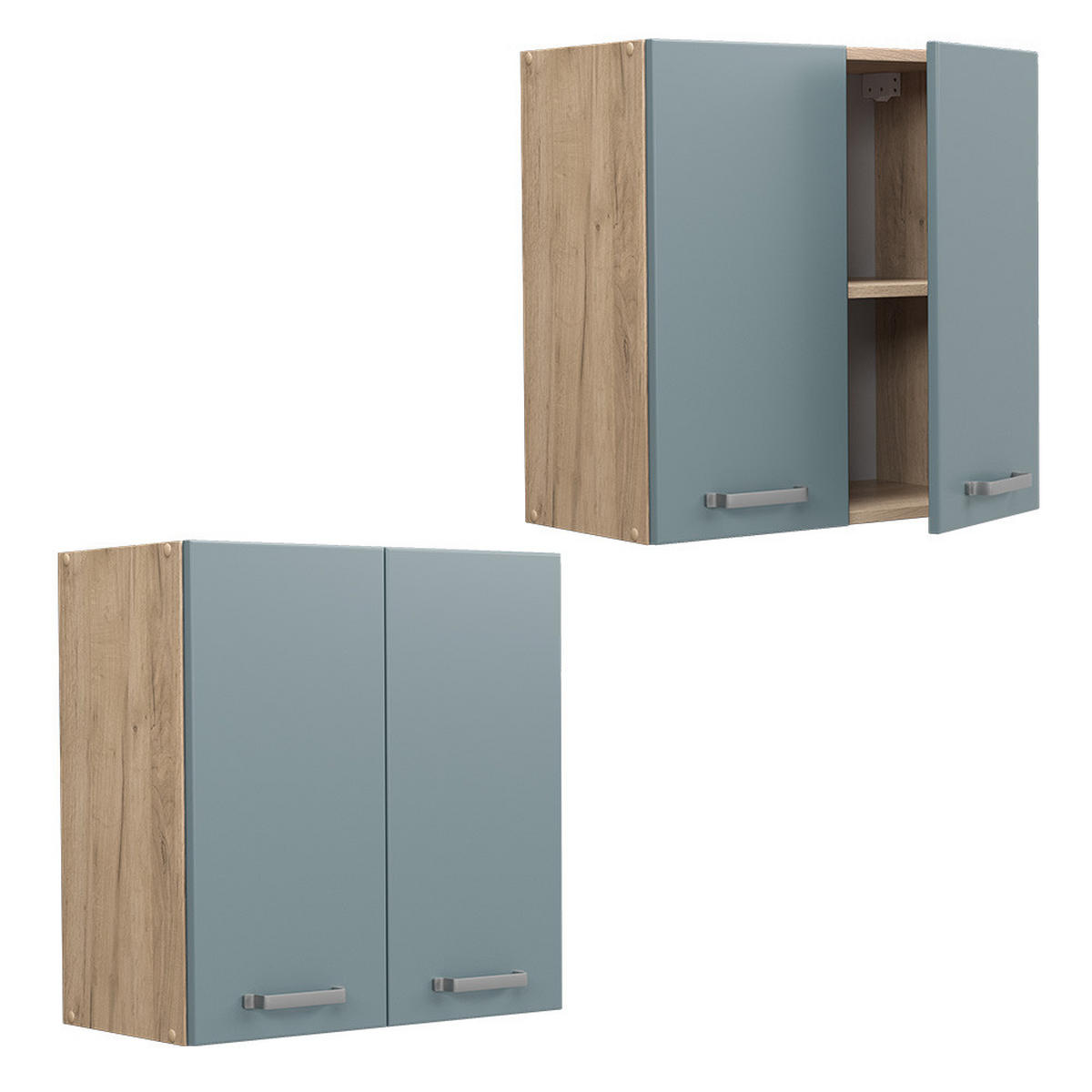 HÄNGESCHRANK R-Line Blau-Grau 60 cm - Honigeiche/Eiche Wotan, Holzwerkstoff (60/60/31cm) - Vicco