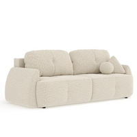 SCHLAFSOFA Loca Beige Plüschstoff - Beige/Schwarz, Holz/Holzwerkstoff (248/92/103cm) - Maison de Reve