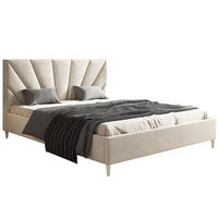 BETT Beige LUXO 3 Gepolstert Auf Hohen Beinen 120x200 cm - Beige, Textil (120/200cm) - Sepro Meble