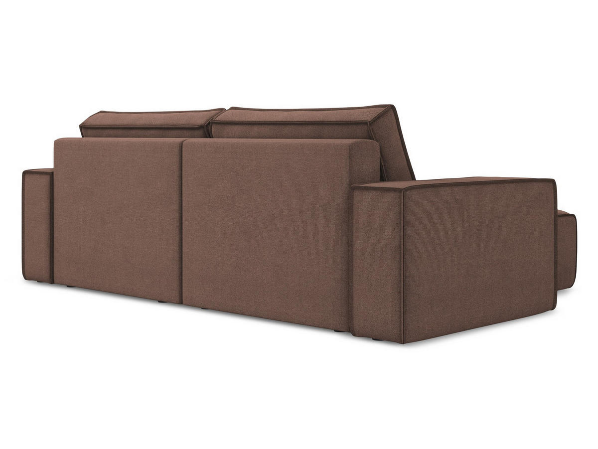 ECKSOFA mit Schlaffunktion Strukturstoff Stoff Pink - Pink/Hellrosa, Kunststoff/Textil (148/257cm) - Makamii