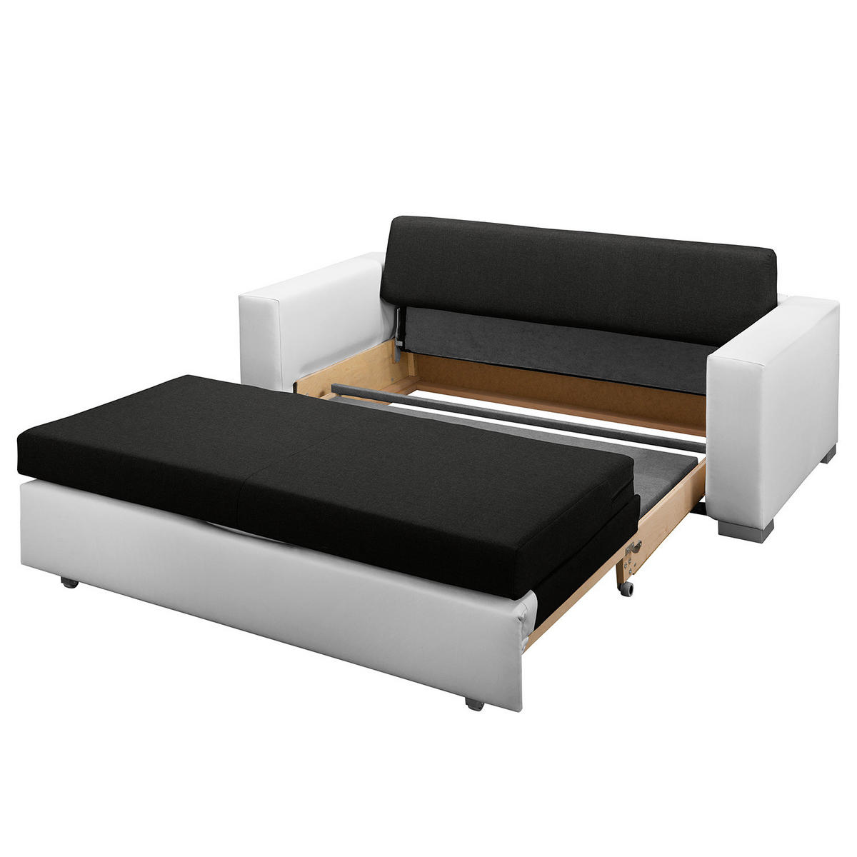 SCHLAFSOFA - Silberfarben/Weiß, Kunststoff/Textil (193/90/90cm) - home24