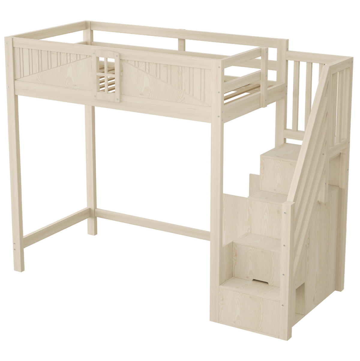 HOCHBETT 90/200 cm Natur aus Holz mit Stauraum - Naturfarben, Holzwerkstoff (90/200cm) - OKMYHOME