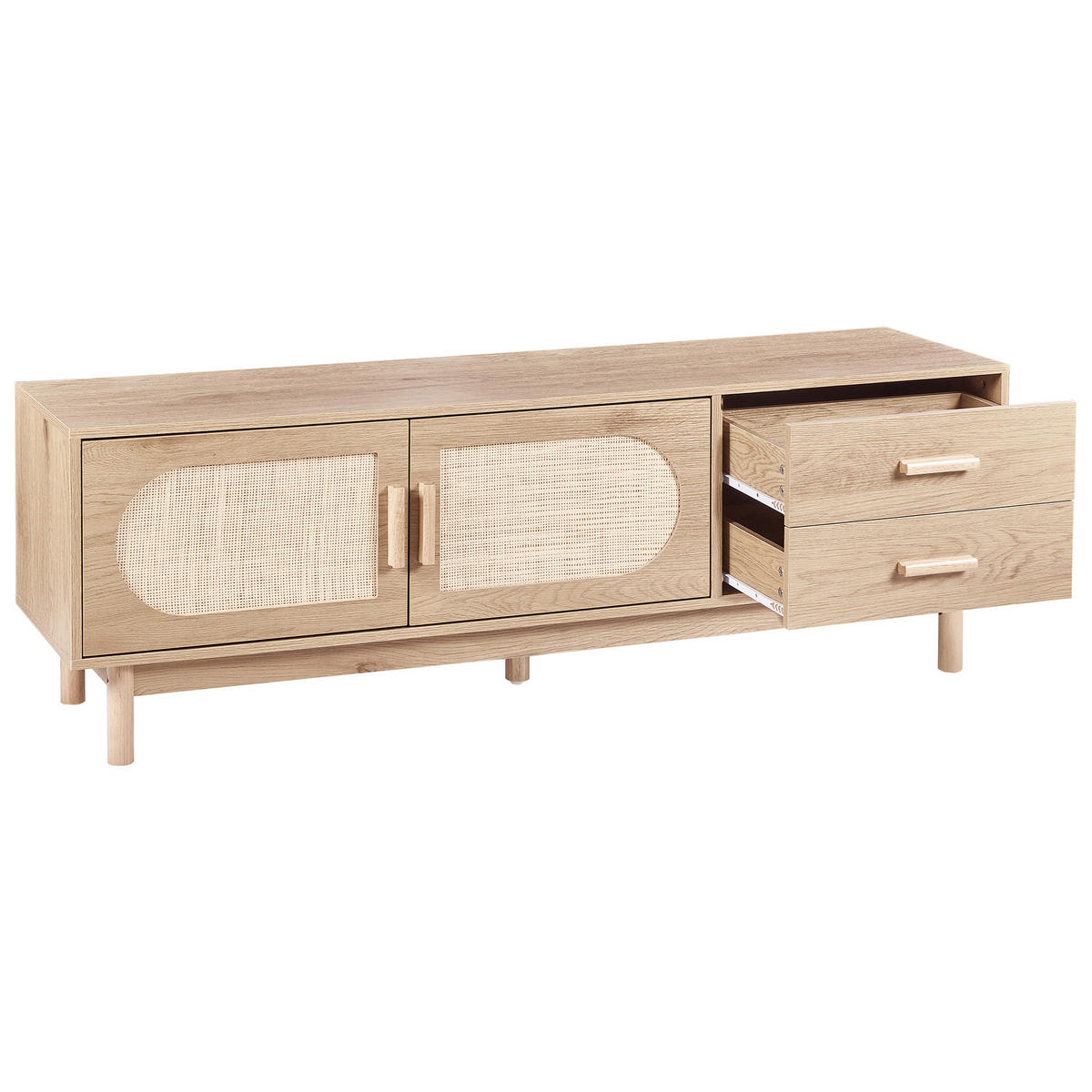 TV STOLEK Světle hnědý Costello - hnědá/světle hnědá, kompozitní dřevo (150/50/40cm) - Beliani