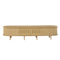 TV-SCHRANK 180/40/40 cm Helles Holz mit Rattan, 2 Türen und 2 Rolltüren - Naturfarben, Holzwerkstoff (180/40/40cm) - Oxeza