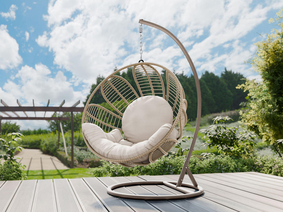 HÄNGESESSEL Floressa - Beige, Metall (106/195/105cm) - MIRJAN24