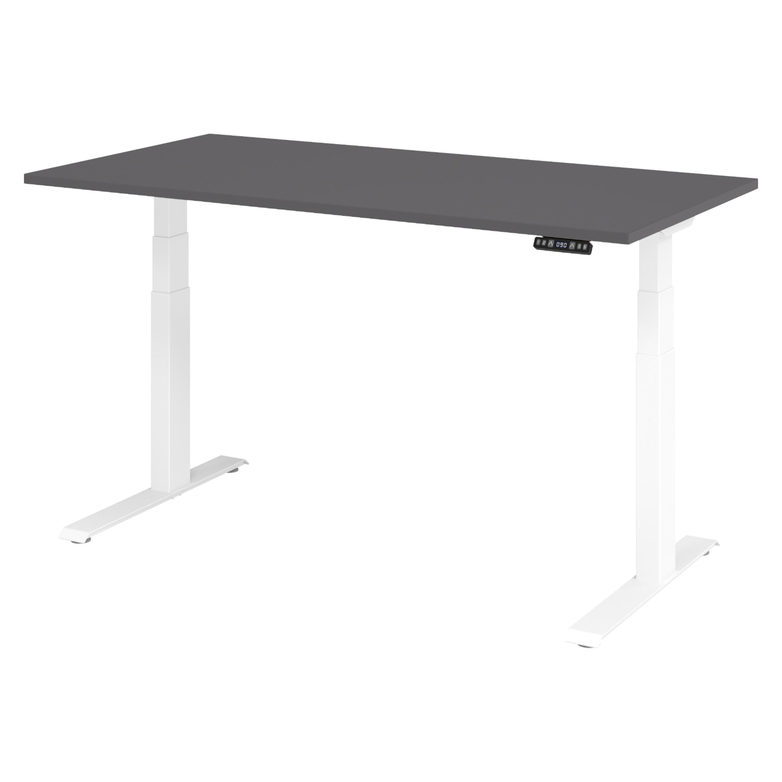 SCHREIBTISCH elektrisch XDKB 80/160/74 cm in Graphitfarben/Weiß - Graphitfarben/Weiß, Holzwerkstoff (80/160/74cm) - bümö