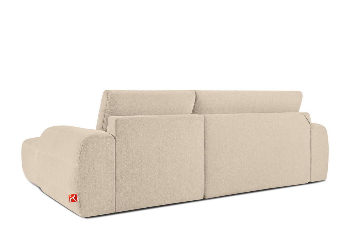 ECKSOFA RECHTS BLUME, Cremefarbe - Creme, Holz/Holzwerkstoff (271/164cm) - KONSIMO®