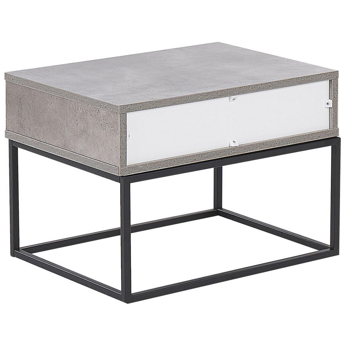 NACHTTISCH Betonoptik rechteckig 41/55 cm Cairo - Hellgrau/Schwarz, Holzwerkstoff (55/39/41cm) - Beliani