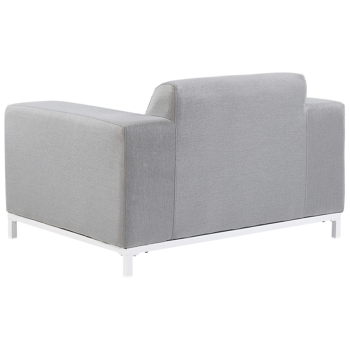 SESSEL 2er-SET Polsterbezug hellgrau/weißes Gestell Rovigo - Weiß/Grau, Textil (105/68/84cm) - Beliani