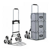 TREPPENSTEIGER Sackkarre Elephant klappbar 112x49x58cm Traglast 150kg AluminiumrahmenTRR Fachgummiräder Schwarz - Silberfarben, Metall (58/49/112cm) - PROREGAL