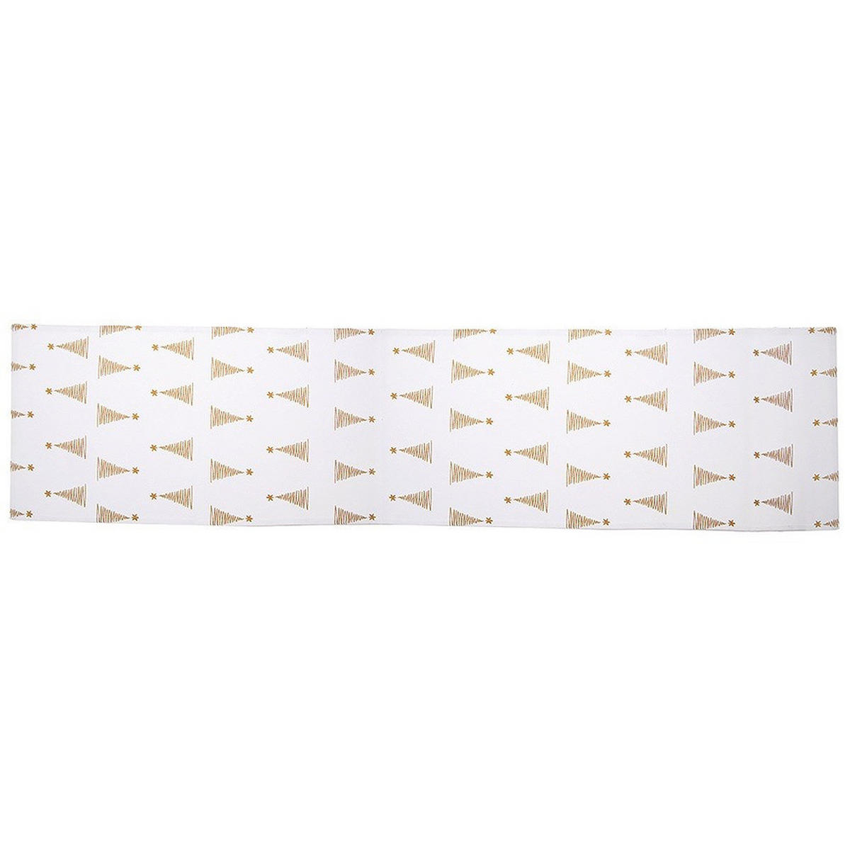 TISCHLÄUFER Baumwolle Motiv: Weihnachtsbaum 130 x 32 cm - Weiß, Textil (130/32cm) - Orion 