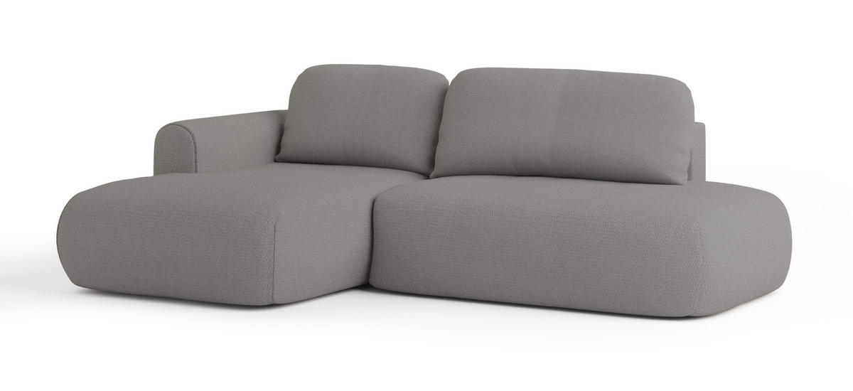 ROHOVÁ SEDAČKA NUVIRA šedá - šedá/černá, dřevo/textil (279/158cm) - MASSENO