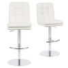 BARHOCKER Juno - Chromfarben/Creme, Textil/Metall (45/98/57cm) - DUBI Möbel