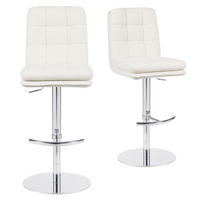 BARHOCKER Juno - Chromfarben/Creme, Textil/Metall (45/98/57cm) - DUBI Möbel