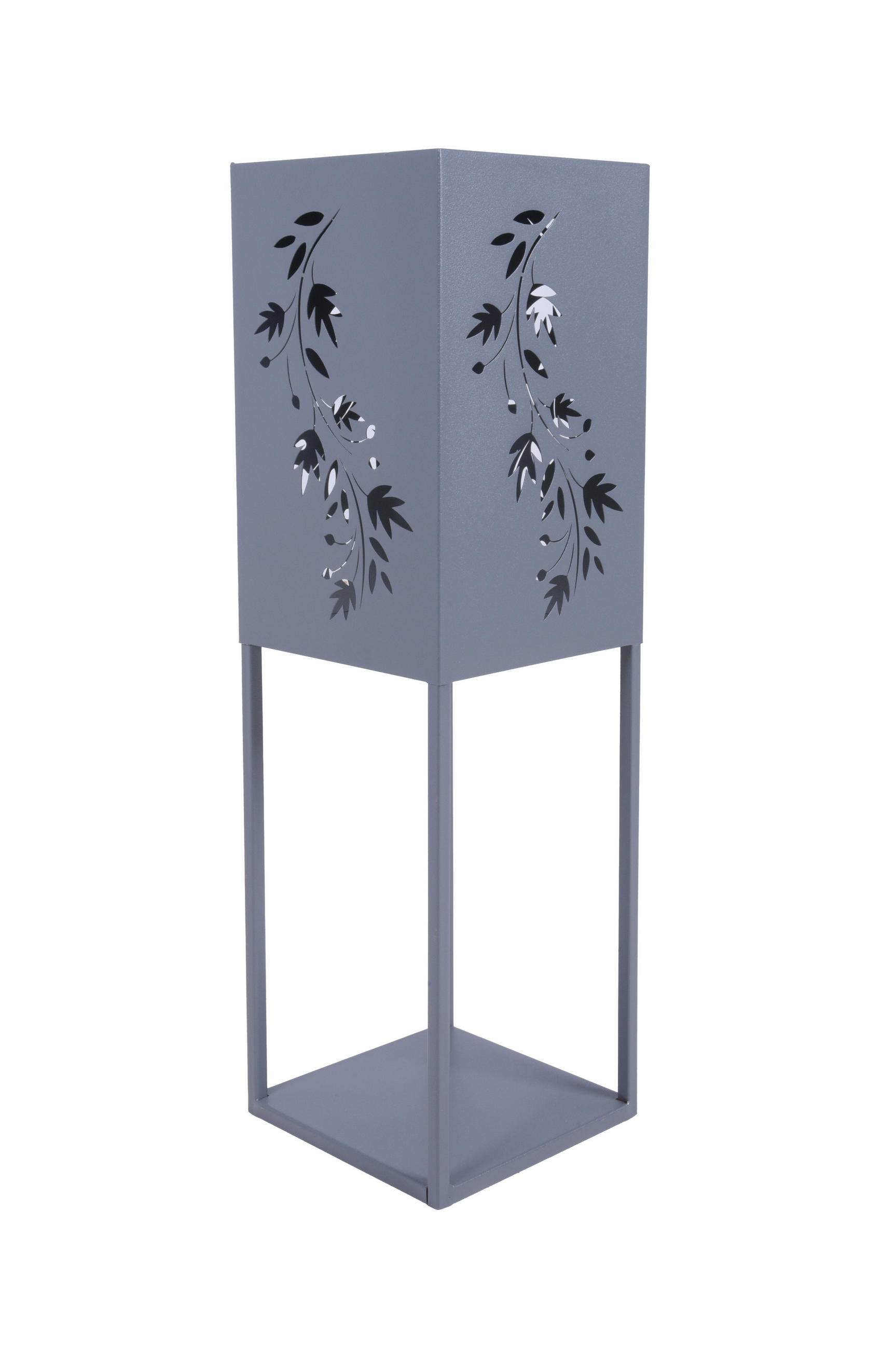 DEKOSÄULE Porto LED Stahl Grau 60x18x18cm - Grau, Metall (18/60/18cm) - DELUKE