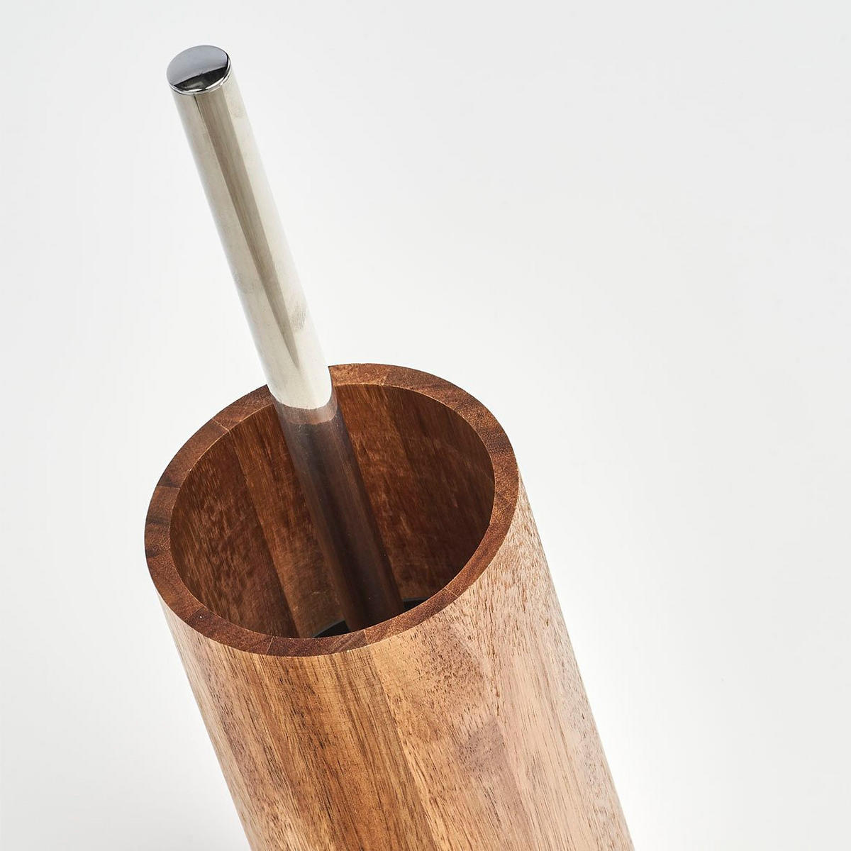 WC-BÜRSTENHALTER aus Akazienholz + WC-Bürste 10/10/36 cm - Braun, Holz (10/36/10cm) - ZELLER