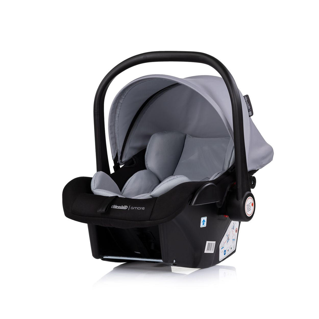 BABYSCHALE Isofix Set Amore i-Size hellgrau station Amore i-Size Gruppe 0+ (0 - 13 kg) - Schwarz, Kunststoff (40/56/62cm) - Chipolino