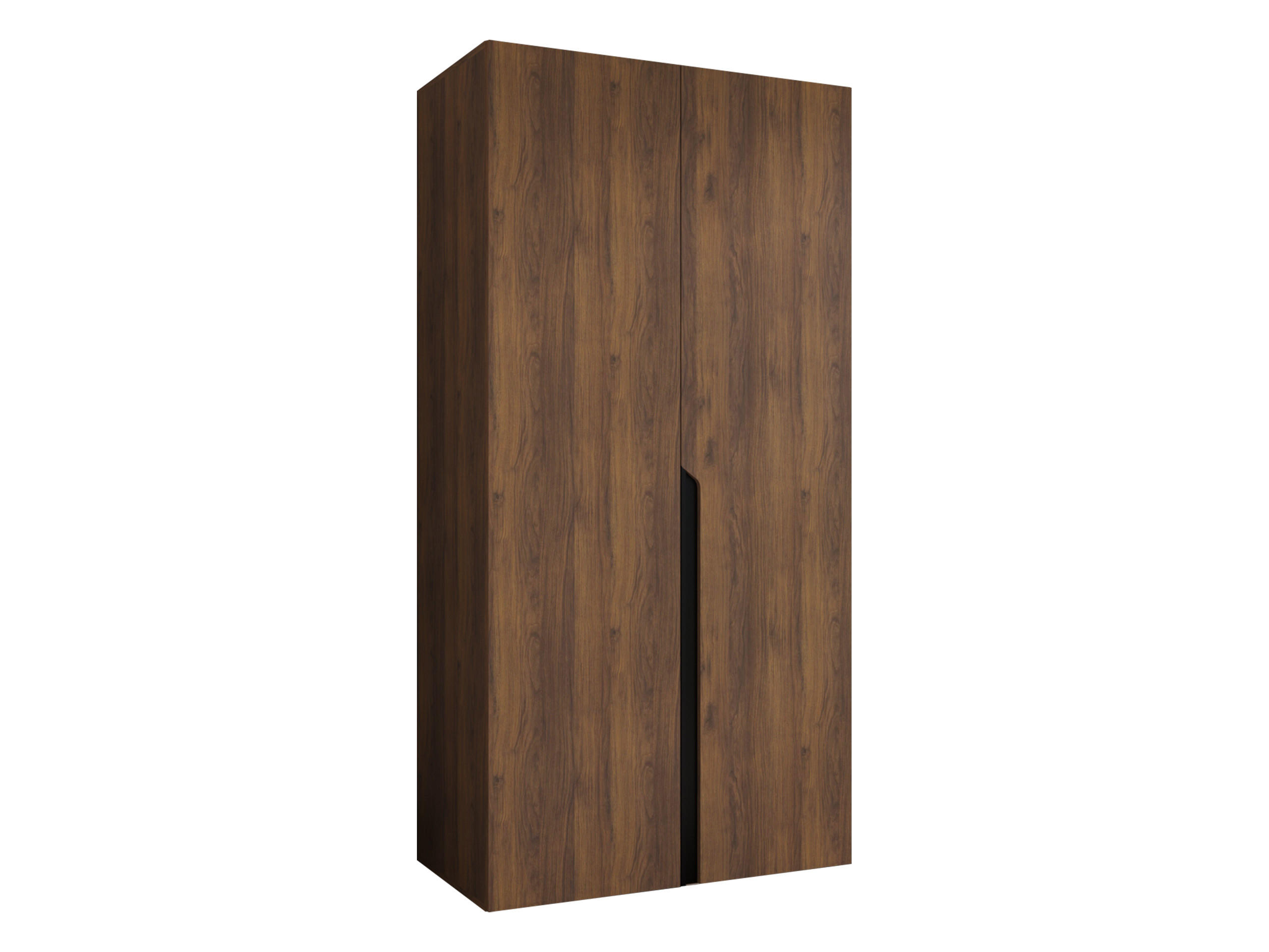 DREHTÜRENSCHRANK Mila I 100 - Nussbaumfarben/Schwarz, Holzwerkstoff/Kunststoff (100/202/52cm) - MIRJAN24
