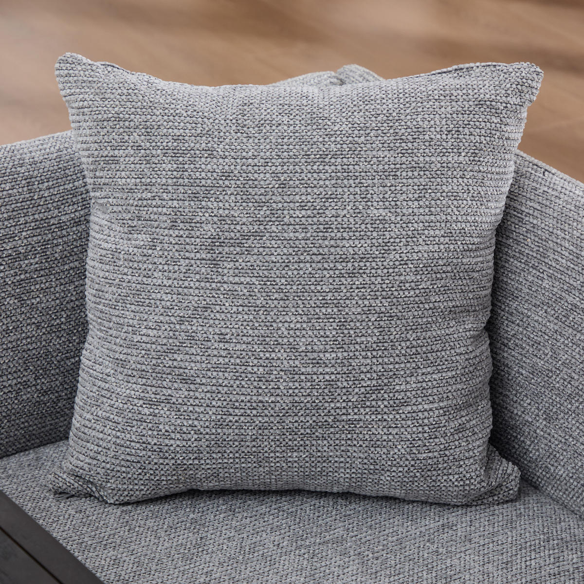 SESSEL mit Beistelltisch und Seitentaschen, Polstersessel Wohnzimmer, Grau - Grau, Textil (64/71/64cm) - PARAFTA HOME