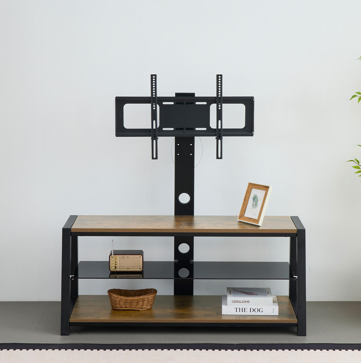 LOWBOARD 116/42/125 cm in Braun mit TV-Ständer und Kabelmanagement - Braun, Holzwerkstoff (116/125/42cm) - Flora Grace
