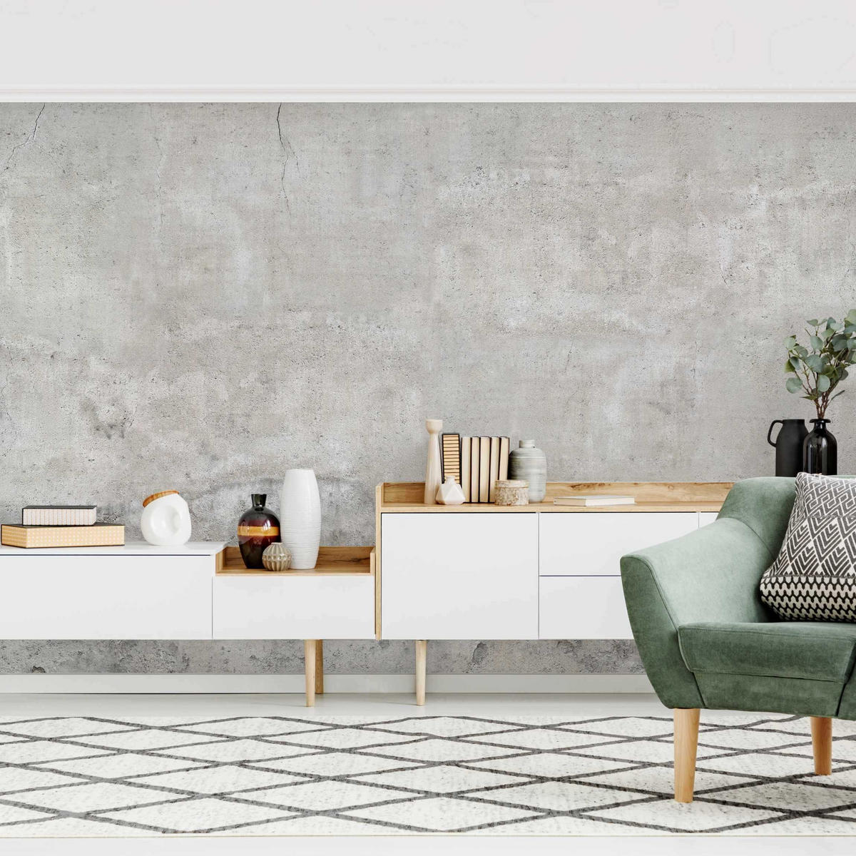 FOTOTAPETE Shabby Betonoptik 336/225 cm - Grau, Papier (336/225cm) - Bilderwelten
