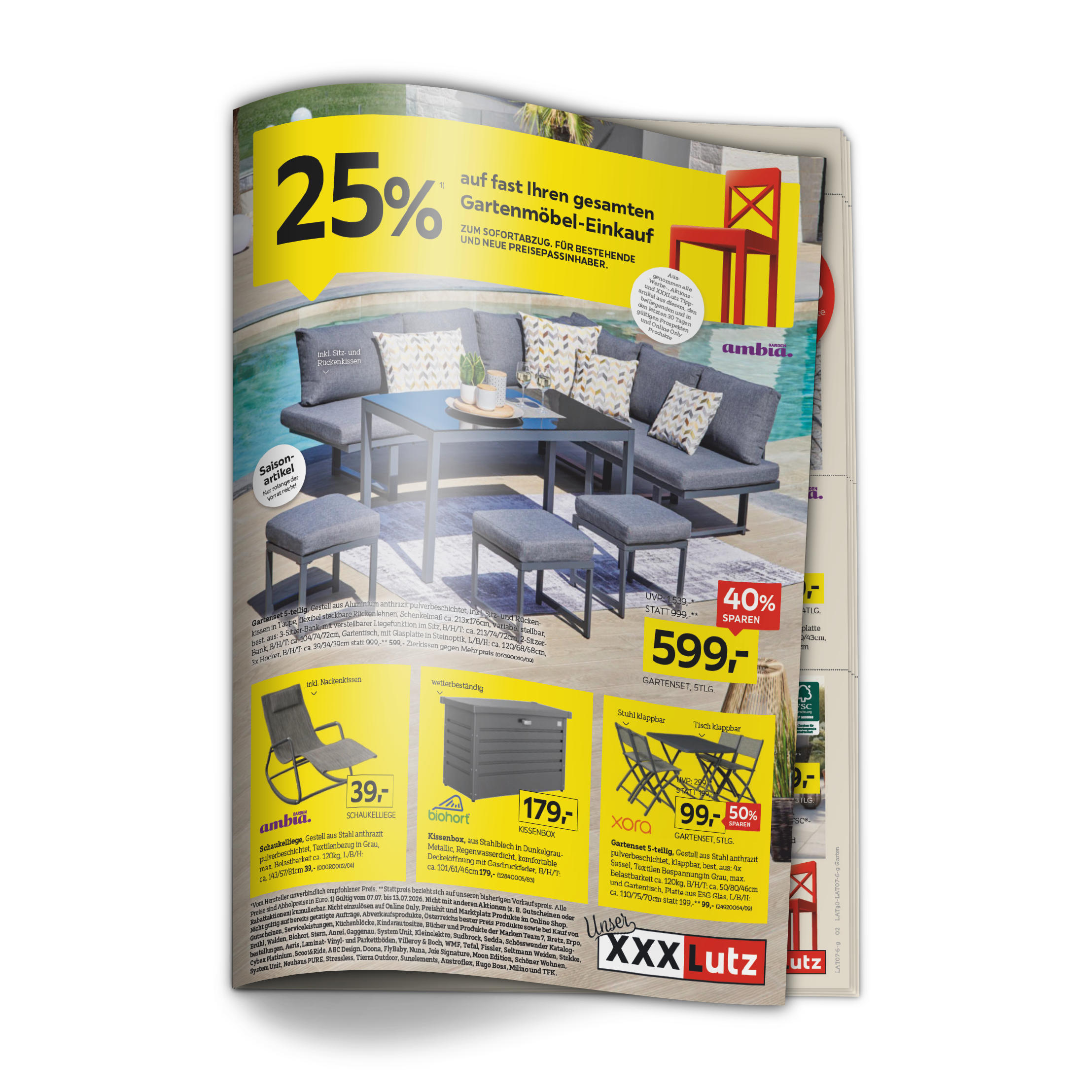 25%¹⁾ auf fast Ihren gesamten Gartenmöbel-Einkauf