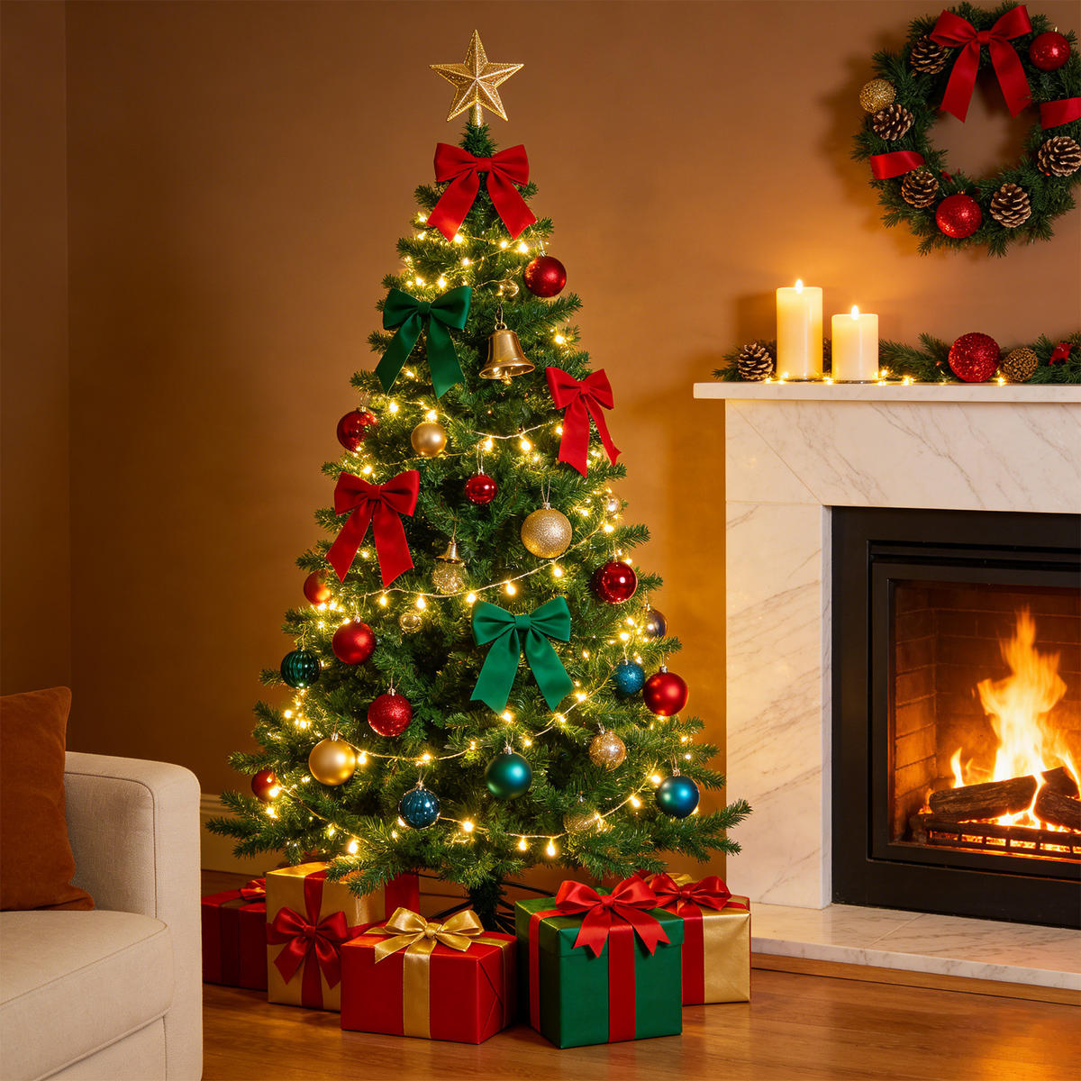 WEIHNACHTSBAUM Cannon Ⅲ 100/100/210 cm - Grün, Kunststoff (210cm) - Nettlife