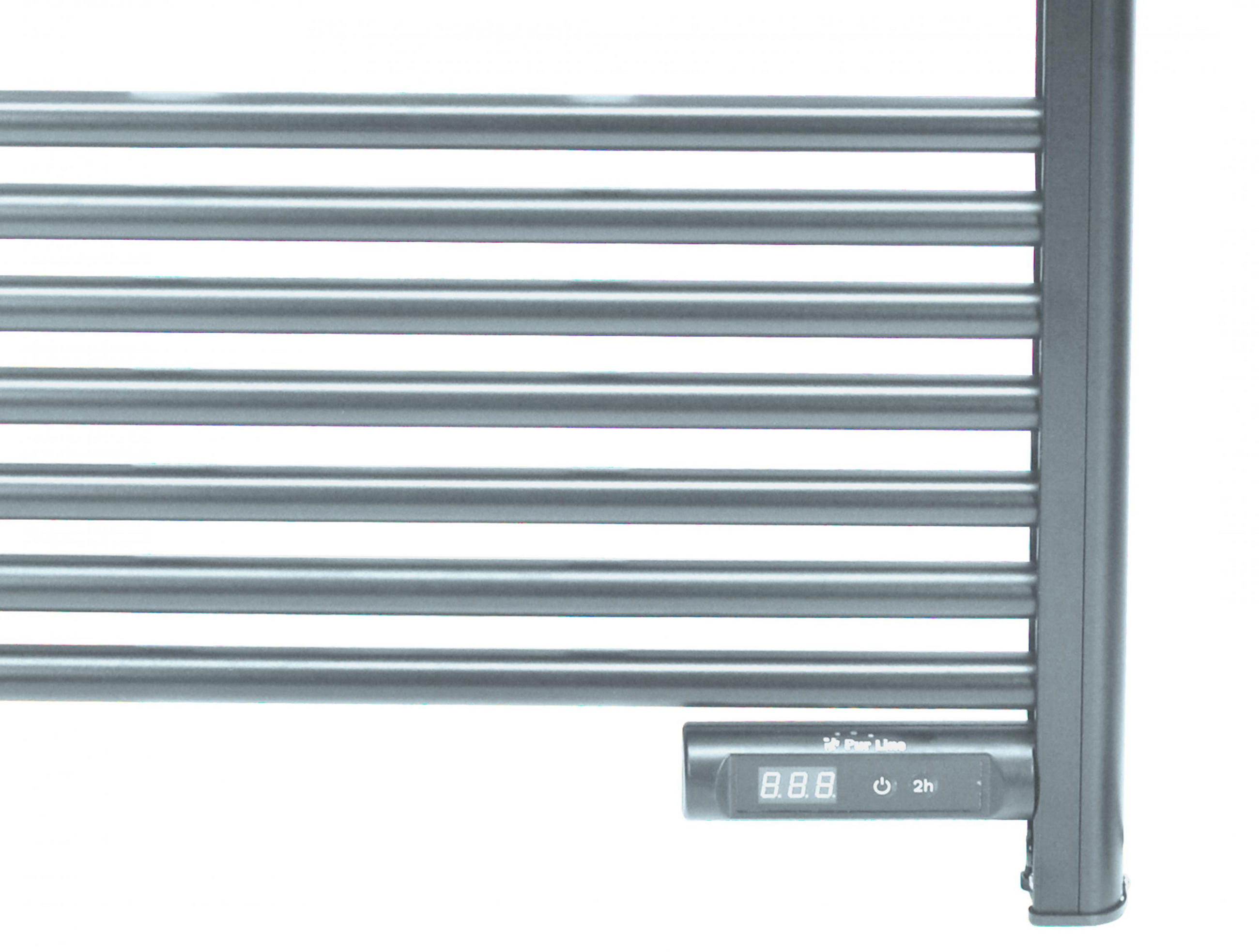 HANDTUCHTROCKNER Grau mit Elektrosystem und Wandhalterung 500 W - Grau, Metall (54/107/4cm) - Purline
