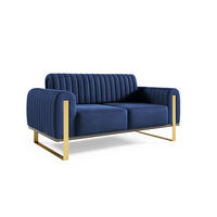 SOFA Valerie 2-sitzer - Dunkelblau, Holzwerkstoff/Textil (164/79/90cm) - Fun Möbel