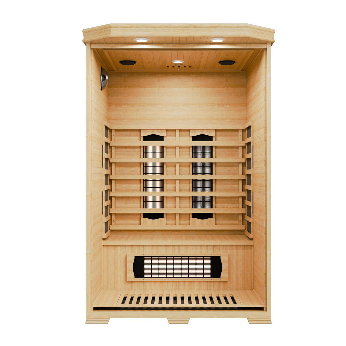 INFRAROTKABINE Oslo mit Triplex-Heizsystem & Hemlockholz - Naturfarben, Holz (120/190/100cm) - Artsauna