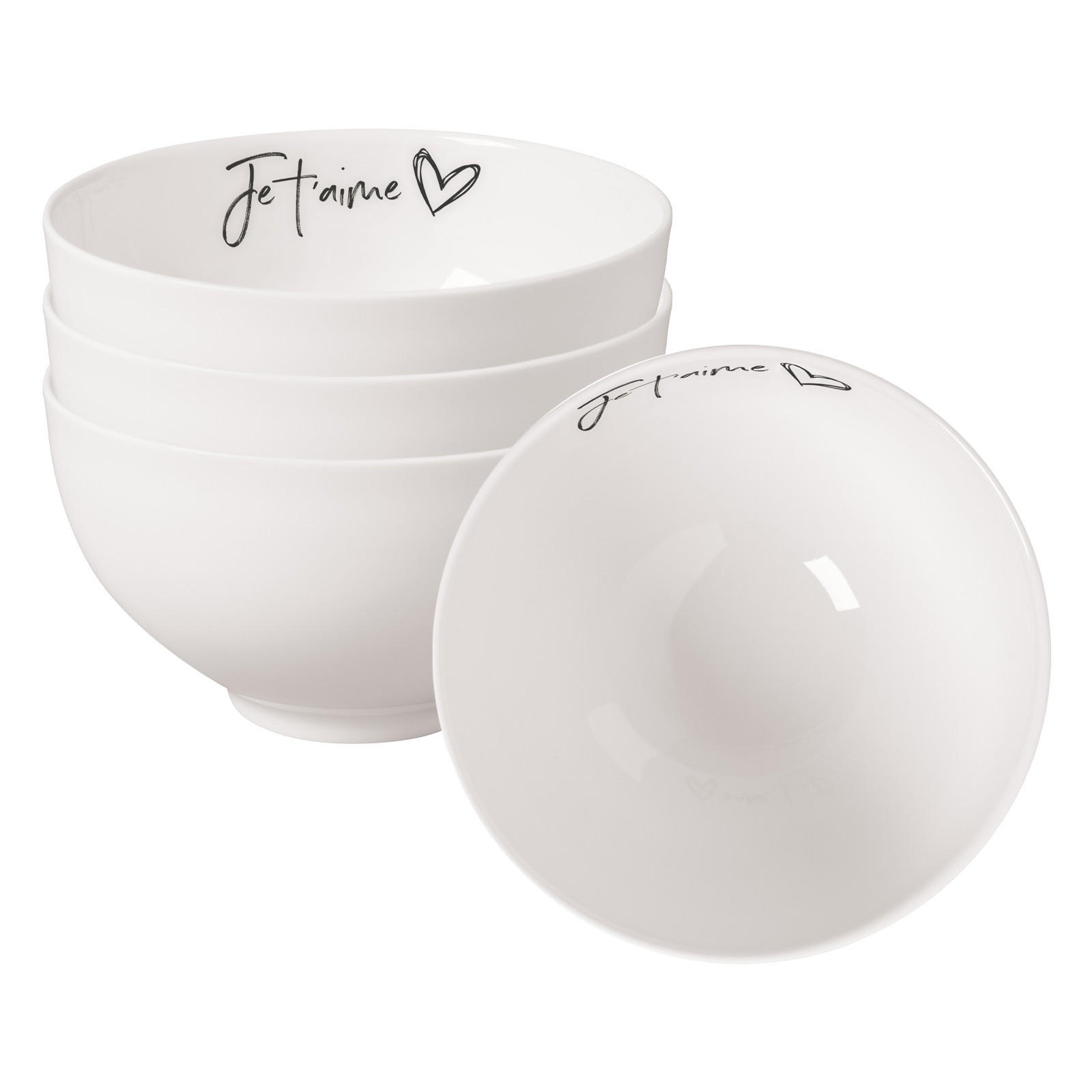 BOLS JE T'AIME Statement weiß ø 13,8 cm 4er Set - Weiß, Keramik (13.8cm) - Villeroy & Boch