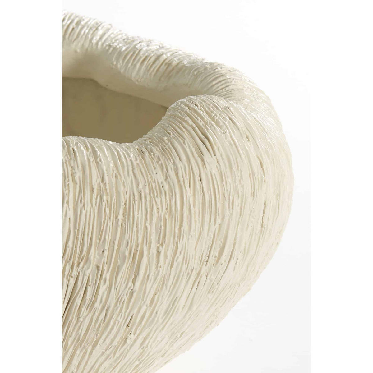 VASE Denisa Weiß 34/28/21 cm - Weiß, Kunststoff (21cm) - Light & Living