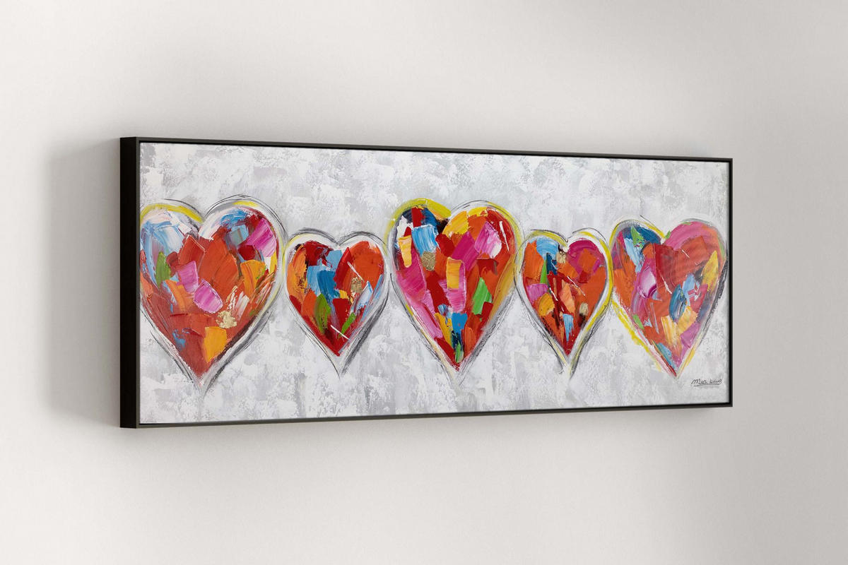 OLEJOMALBA 150/50 cm, Příroda a krajina - šedá/různobarevná, dřevo/textil (150/50cm) - KUNSTLOFT