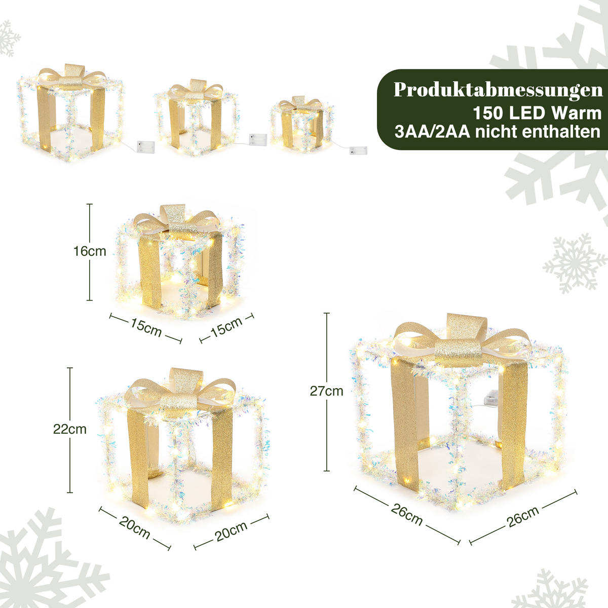 GESCHENKBOX HTHD0268 - Champagner, Kunststoff/Metall (26/27/26cm) - Hometopia