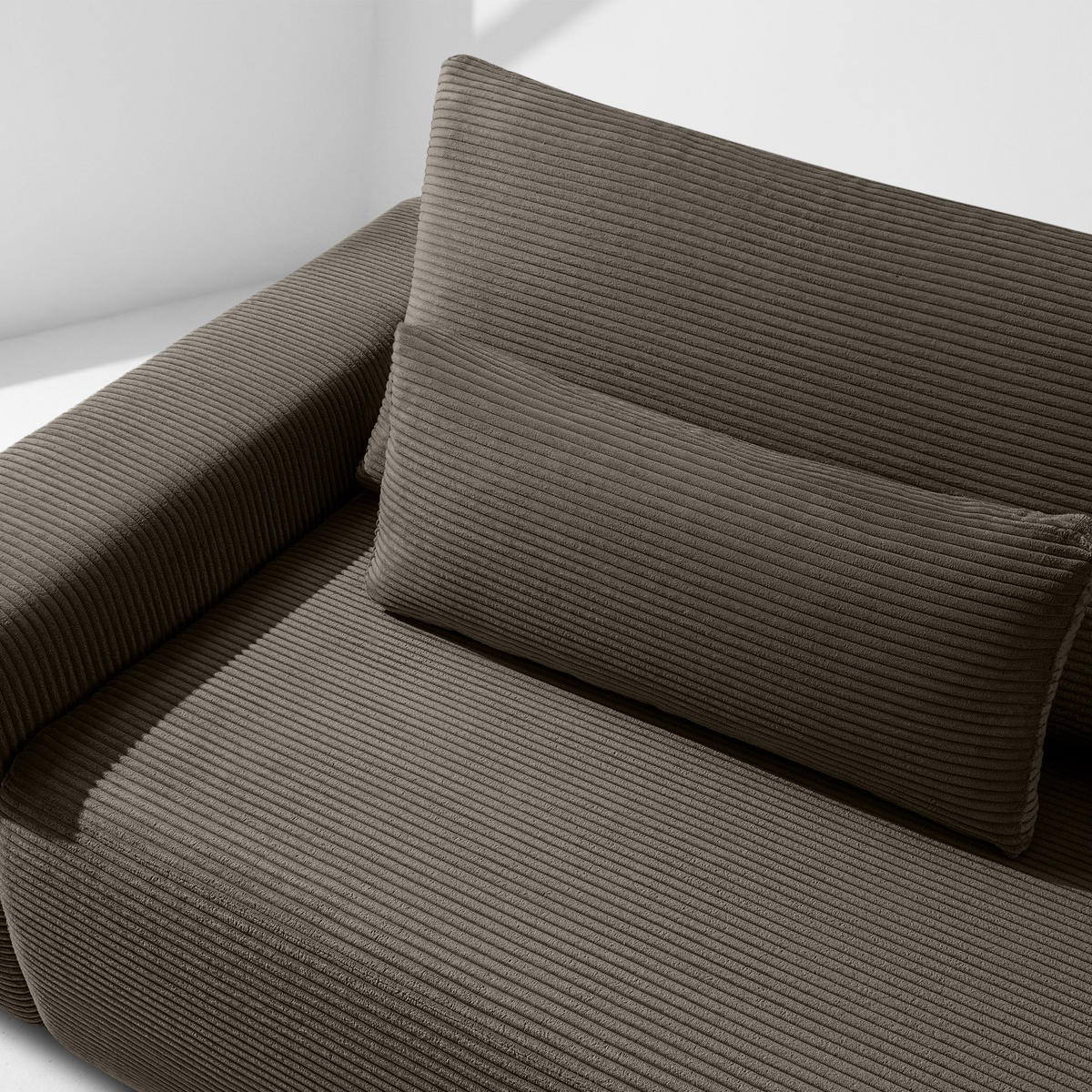 3-SITZER SCHLAFSOFA MOLLIS, Corduroy, Braun - Braun, Holz/Holzwerkstoff (250/93/108cm) - KONSIMO®