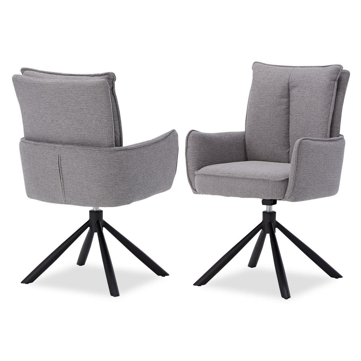 ARMLEHNENSTUHL in Grau 6 Stück drehbar - Grau, Textil (59/94/64cm) - Homestyle4u