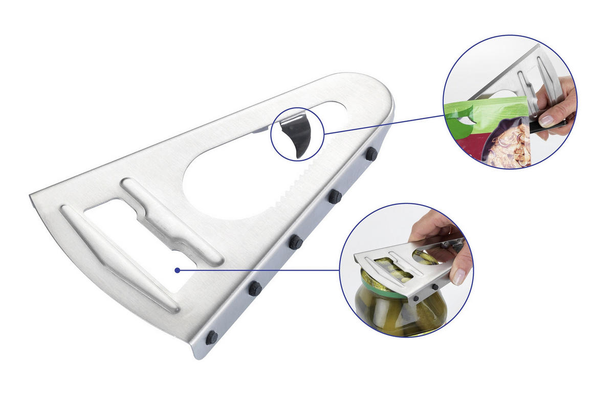 KÜCHENÖFFNER 6-in-1 Comfort - Silberfarben, Metall (10.5/2/16cm) - Maximex