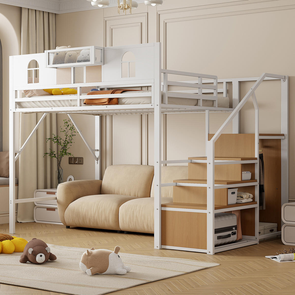 HOCHBETT Metall 140/200 cm Weiß - Weiß, Metall - Raumix