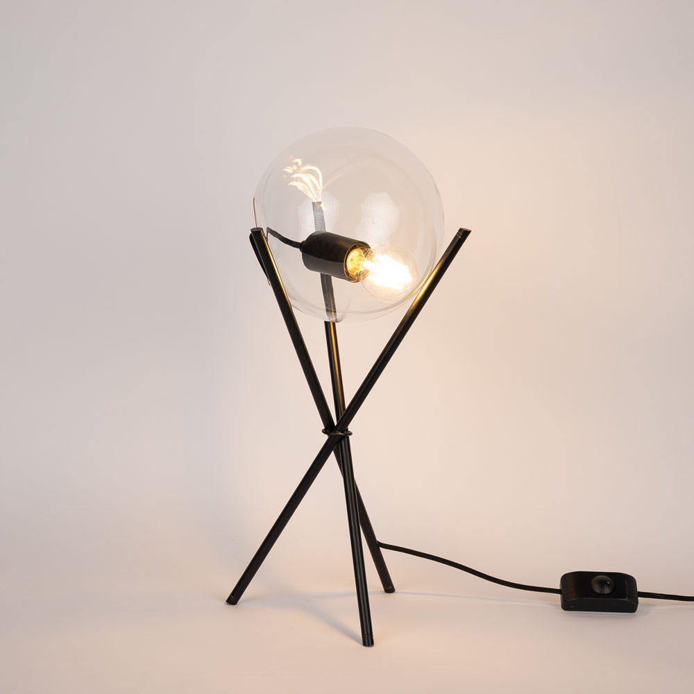 s.luce Tischlampe Schwarz 20x55x20 cm