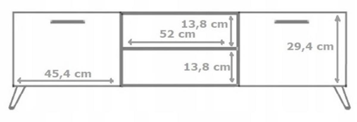 FERNSEHKOMMODE Bergen Artisan Eiche-Schwarz 150/40/47 cm - Multicolor, Holzwerkstoff (150/47/40cm) - Matkam Möbel