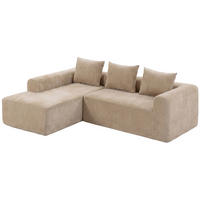 ECKSOFA Polyester Beige - Beige, Textil (178/242cm) - HOMCOM