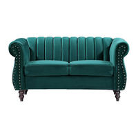 SOFA ohne Schlafmöglichkeit - 2 Personen - Samt, Stoff - Smaragdgrün - - Grün, Textil (150/77/78cm) - Vente-Unique