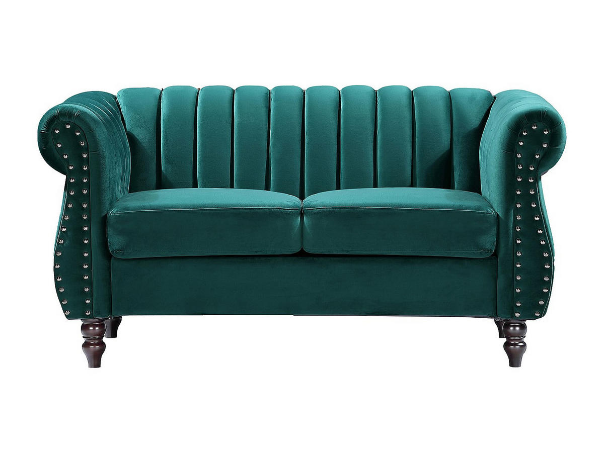 CHESTERFIELD-SOFA - 2-Sitzer - Samt - Smaragdgrün - TRUMBO - Grün, Textil (150/77/78cm) - Vente-Unique