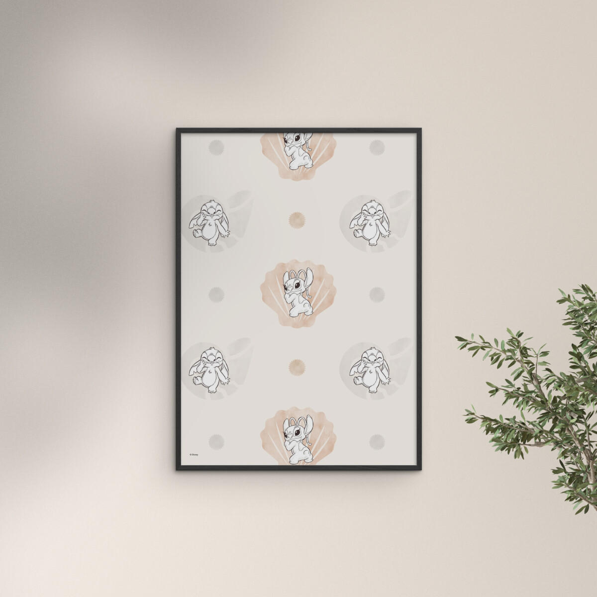 POSTER mit Rahmen Disney - Disney - Stitch Bubble Pattern - Multicolor/Schwarz, Holz/Papier (30/40cm) - Poster&Frame