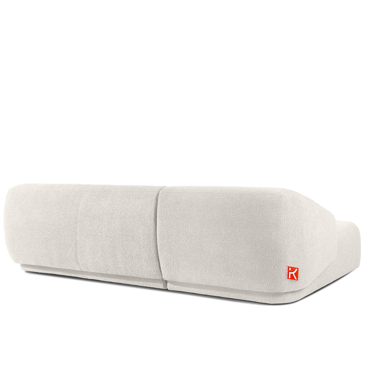 ECKSOFA LINKS VIRA, Weiß, Bouclé - Schwarz/Weiß, Holz/Holzwerkstoff (300/160cm) - KONSIMO®