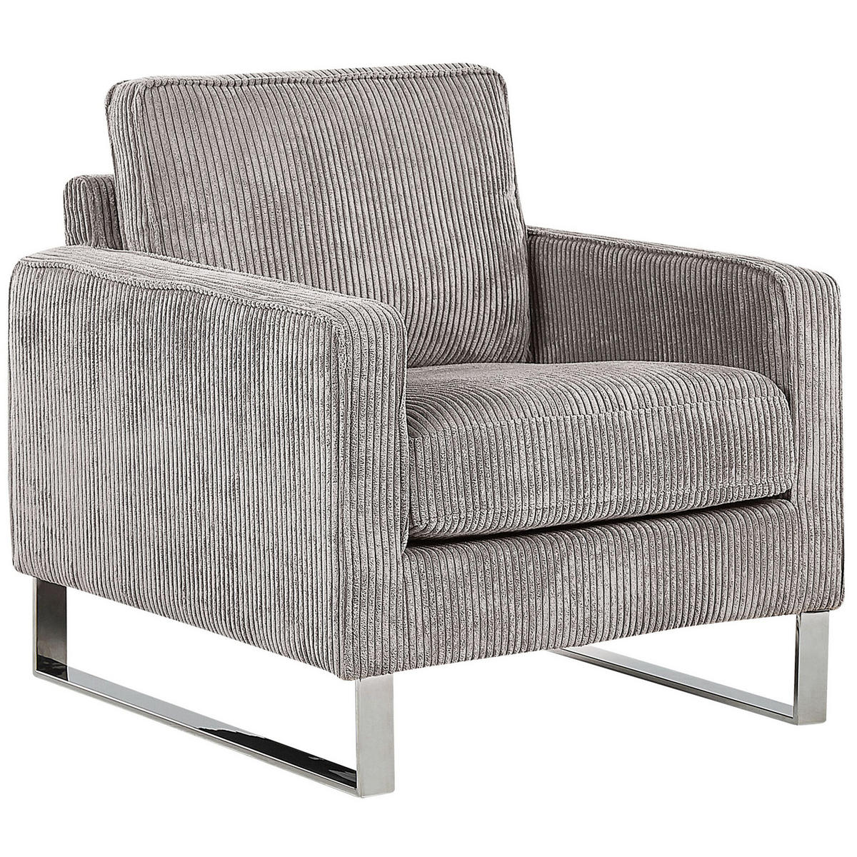 SESSEL Cord Grau Vind - Grau, Textil/Metall (76/82/82cm) - Beliani