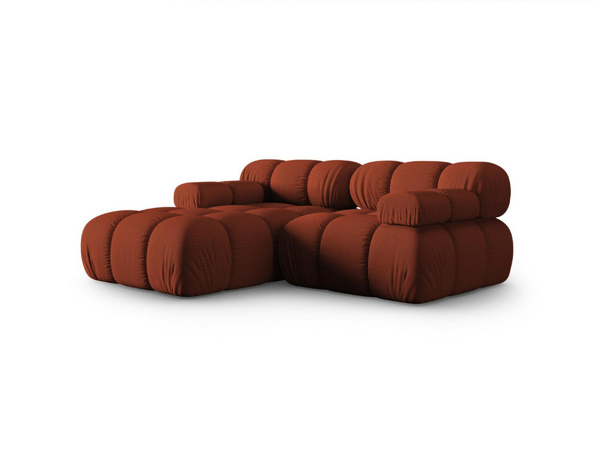 ECKSOFA modular links Bellis aus 3D-Stoff ziegelstein 3 Sitzplätze - Orange, Textil (155/188cm) - Micadoni