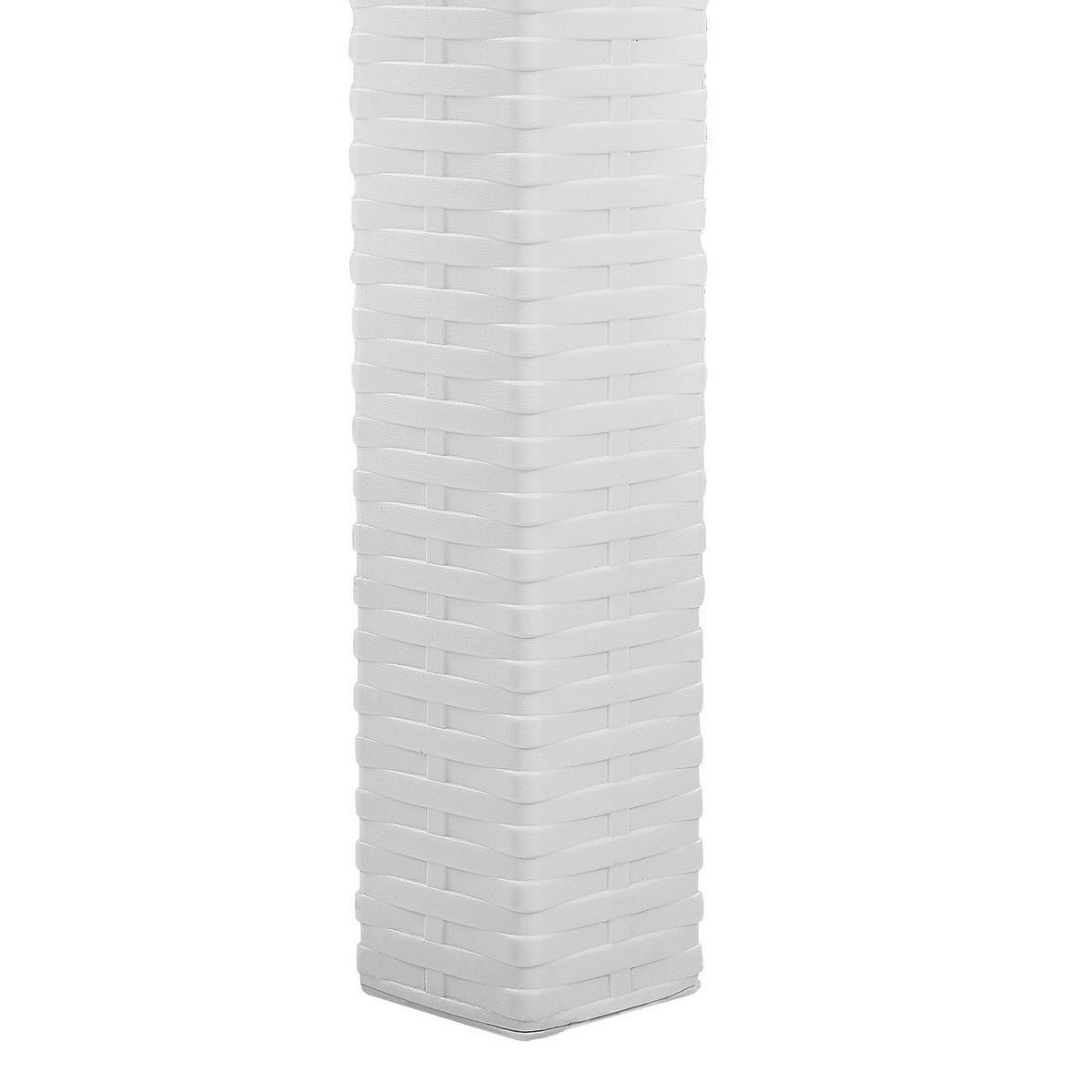 GARTENTISCH Rattanoptik weiß 80/80 cm Fossano - Weiß, Kunststoff (80/80/76cm) - Beliani